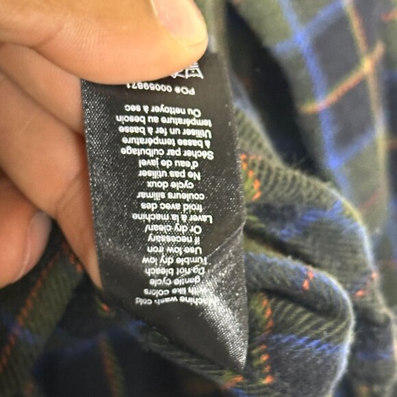 Rag & Bone Long Sleeve Shirt Men L Plaid Flannel Blue Green Gorp Winter Fall - Picture 10 of 16